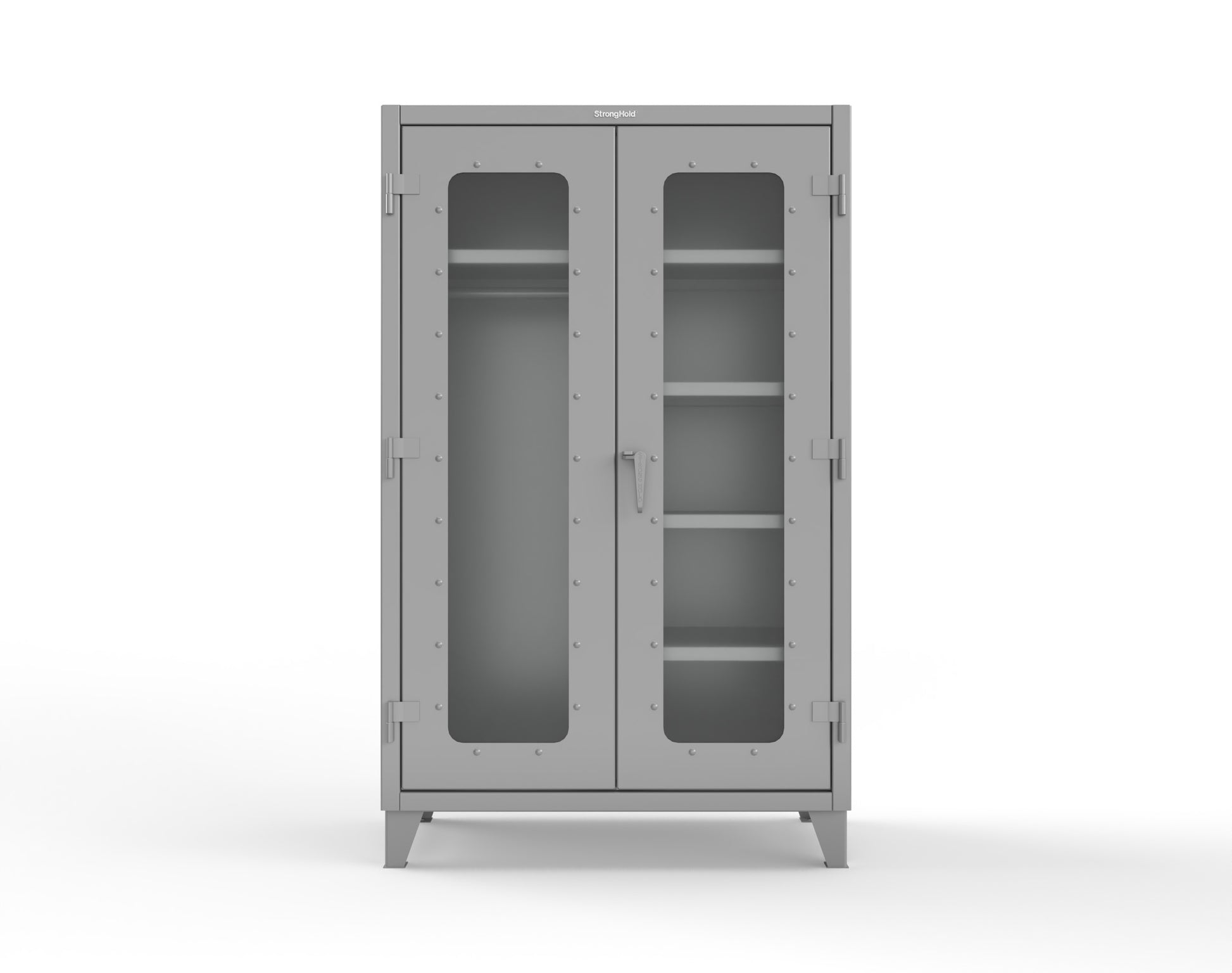 Extreme Duty 12 GA Clear View Uniform Cabinet with 5 Shelves - 48 In. W x 24 In. D x 78 In. H - 46-LD-W-245-7037