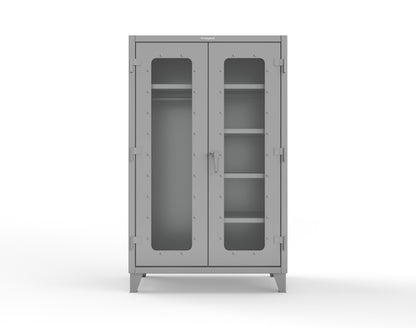 Extreme Duty 12 GA Clear View Uniform Cabinet with 5 Shelves - 48 In. W x 24 In. D x 78 In. H - 46-LD-W-245-7037