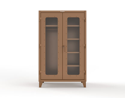 Extreme Duty 12 GA Clear View Uniform Cabinet with 5 Shelves - 48 In. W x 24 In. D x 78 In. H - 46-LD-W-245-8008