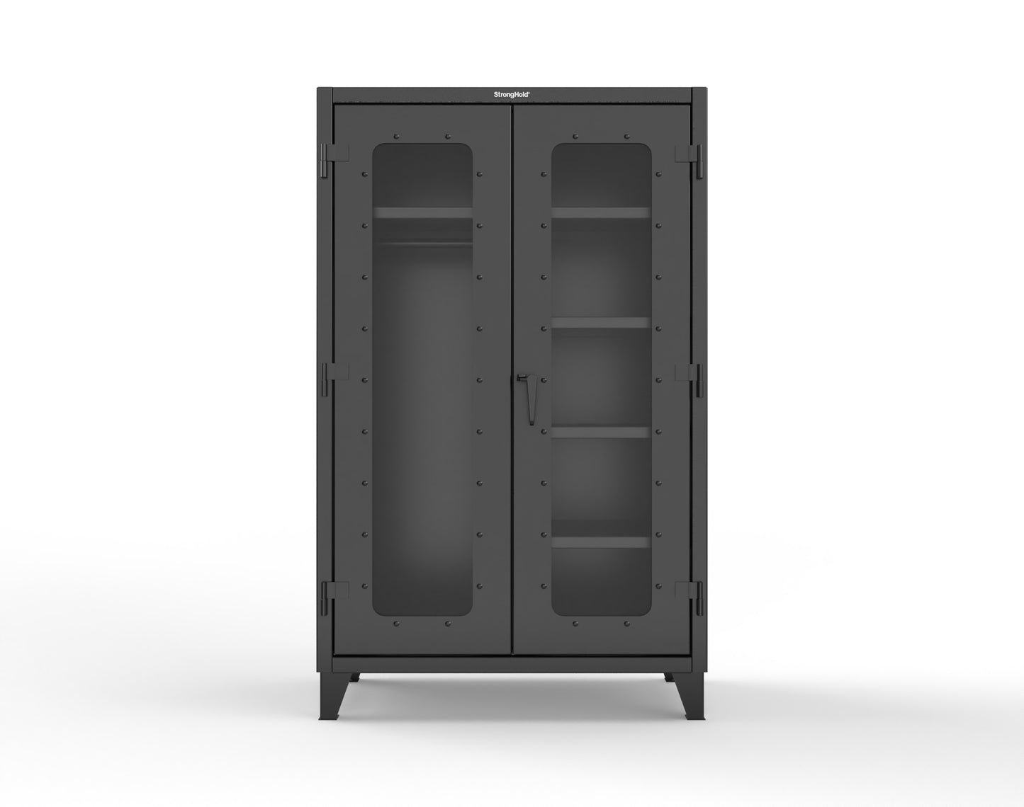 Extreme Duty 12 GA Clear View Uniform Cabinet with 5 Shelves - 48 In. W x 24 In. D x 78 In. H - 46-LD-W-245-9005