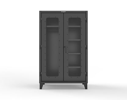 Extreme Duty 12 GA Clear View Uniform Cabinet with 5 Shelves - 48 In. W x 24 In. D x 78 In. H - 46-LD-W-245-9005