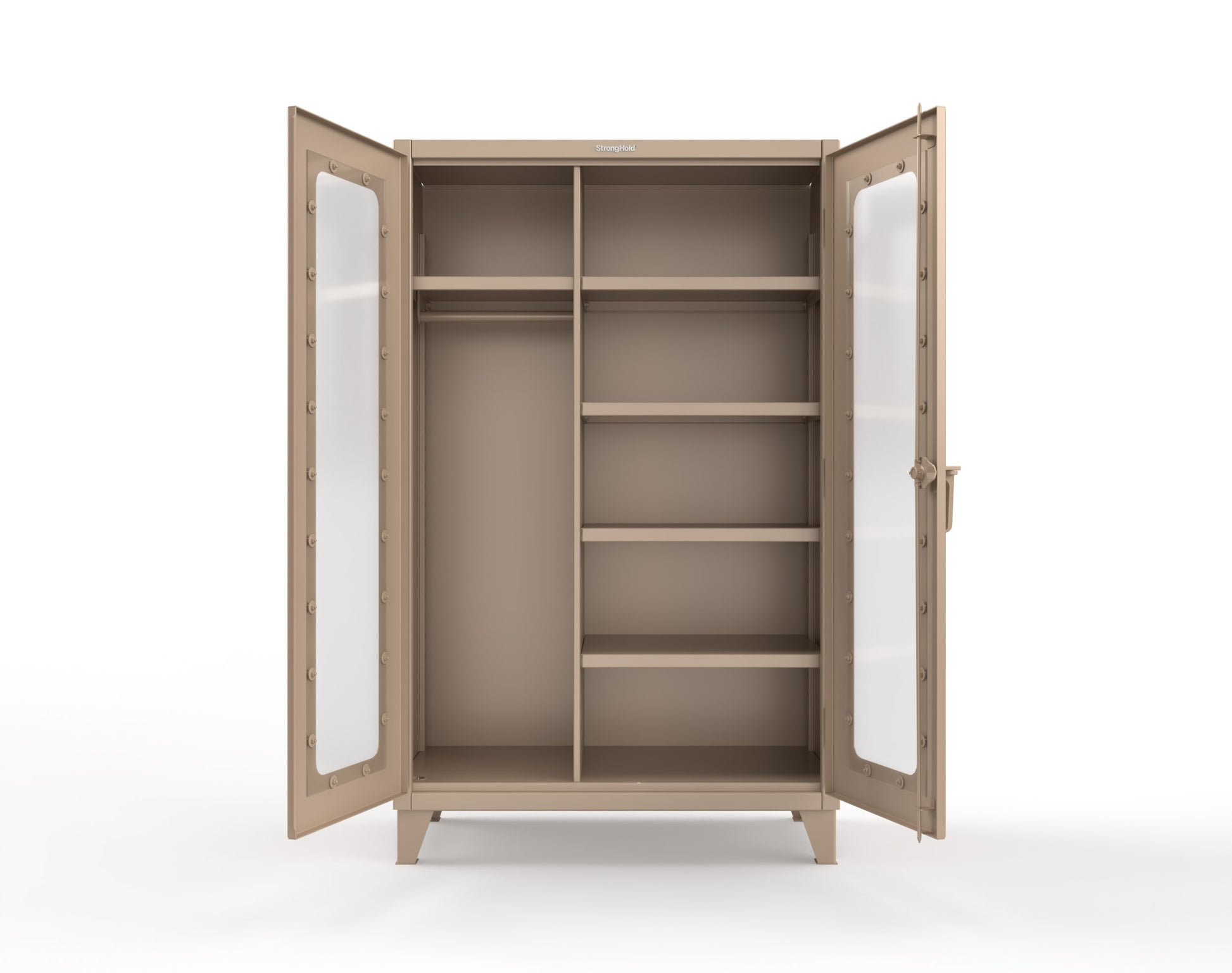 Extreme Duty 12 GA Clear View Uniform Cabinet with 5 Shelves - 48 In. W x 24 In. D x 78 In. H - 46-LD-W-245-1019