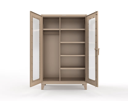 Extreme Duty 12 GA Clear View Uniform Cabinet with 5 Shelves - 48 In. W x 24 In. D x 78 In. H - 46-LD-W-245-1019