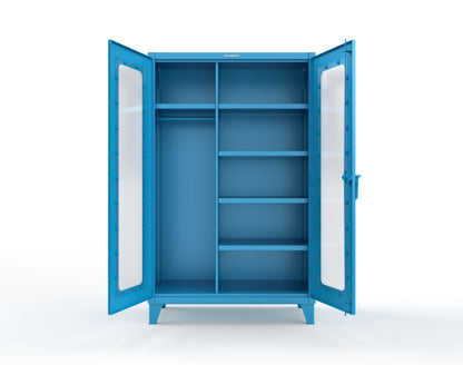 Extreme Duty 12 GA Clear View Uniform Cabinet with 5 Shelves - 48 In. W x 24 In. D x 78 In. H - 46-LD-W-245-5012