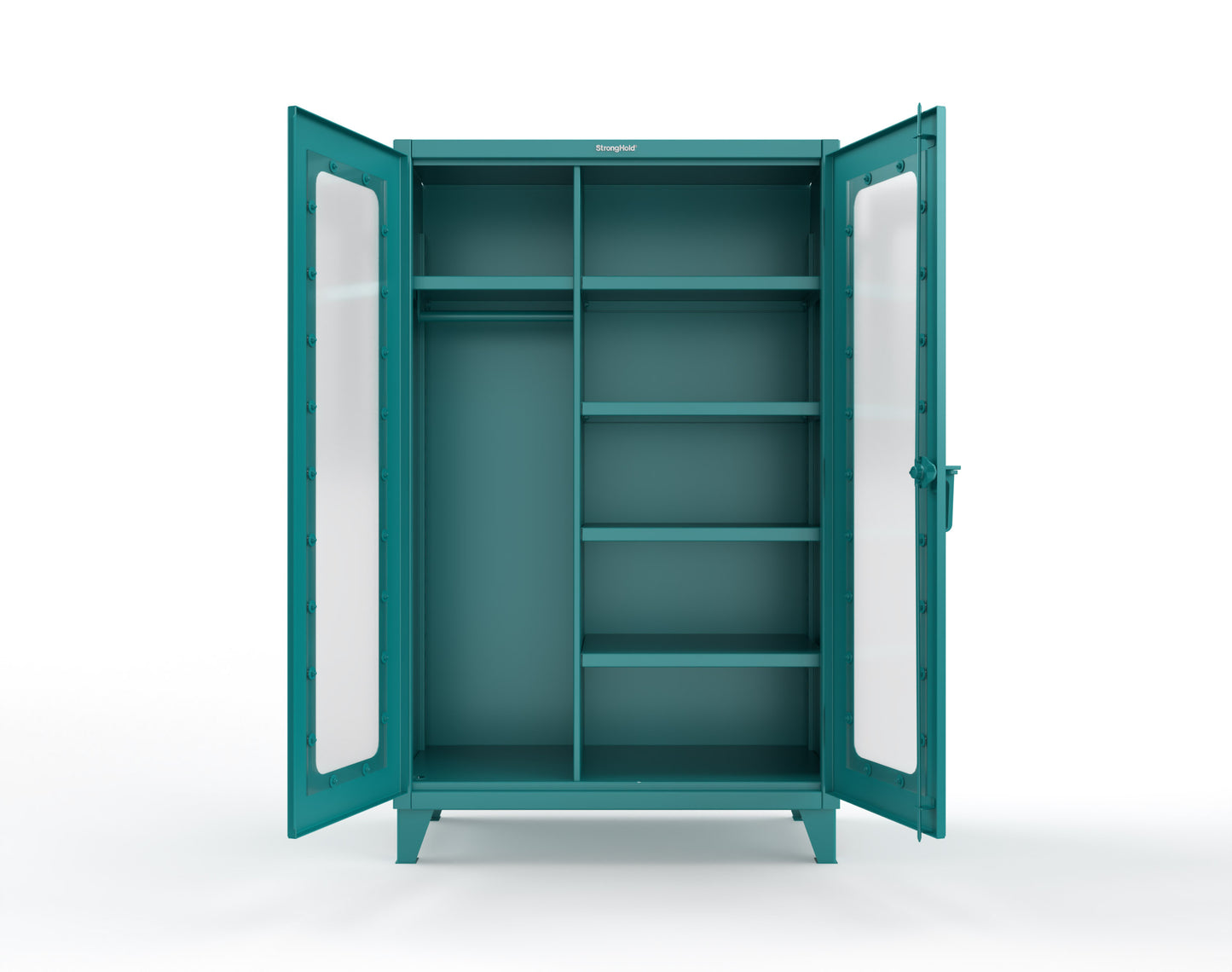 Extreme Duty 12 GA Clear View Uniform Cabinet with 5 Shelves - 48 In. W x 24 In. D x 78 In. H - 46-LD-W-245-5021