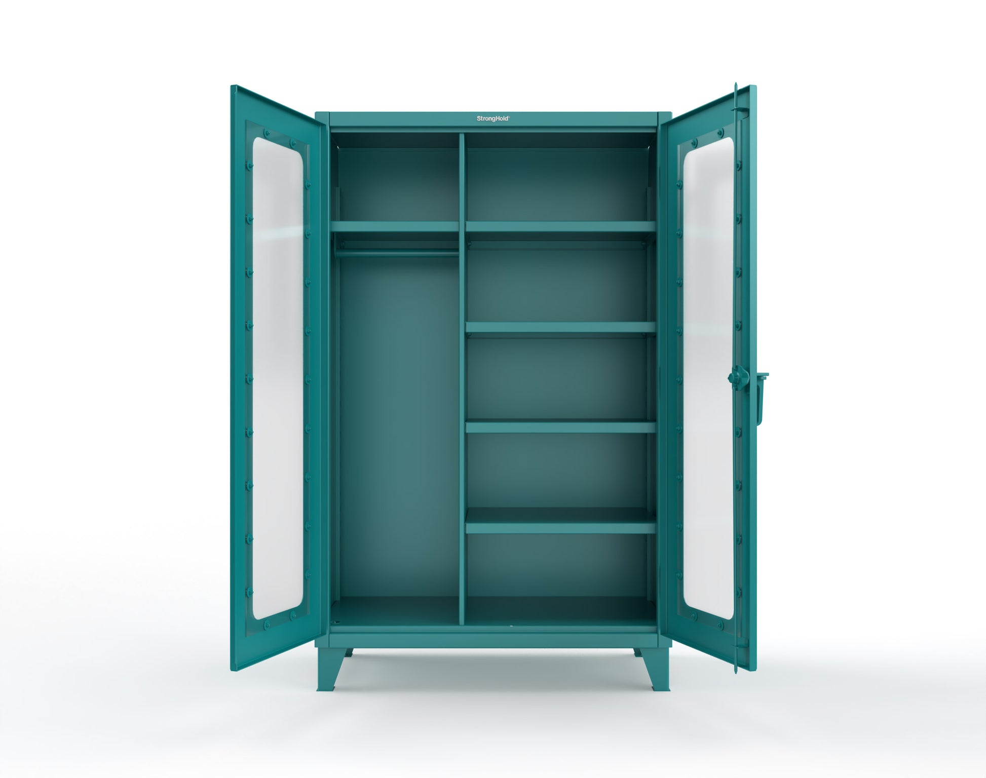 Extreme Duty 12 GA Clear View Uniform Cabinet with 5 Shelves - 48 In. W x 24 In. D x 78 In. H - 46-LD-W-245-5021