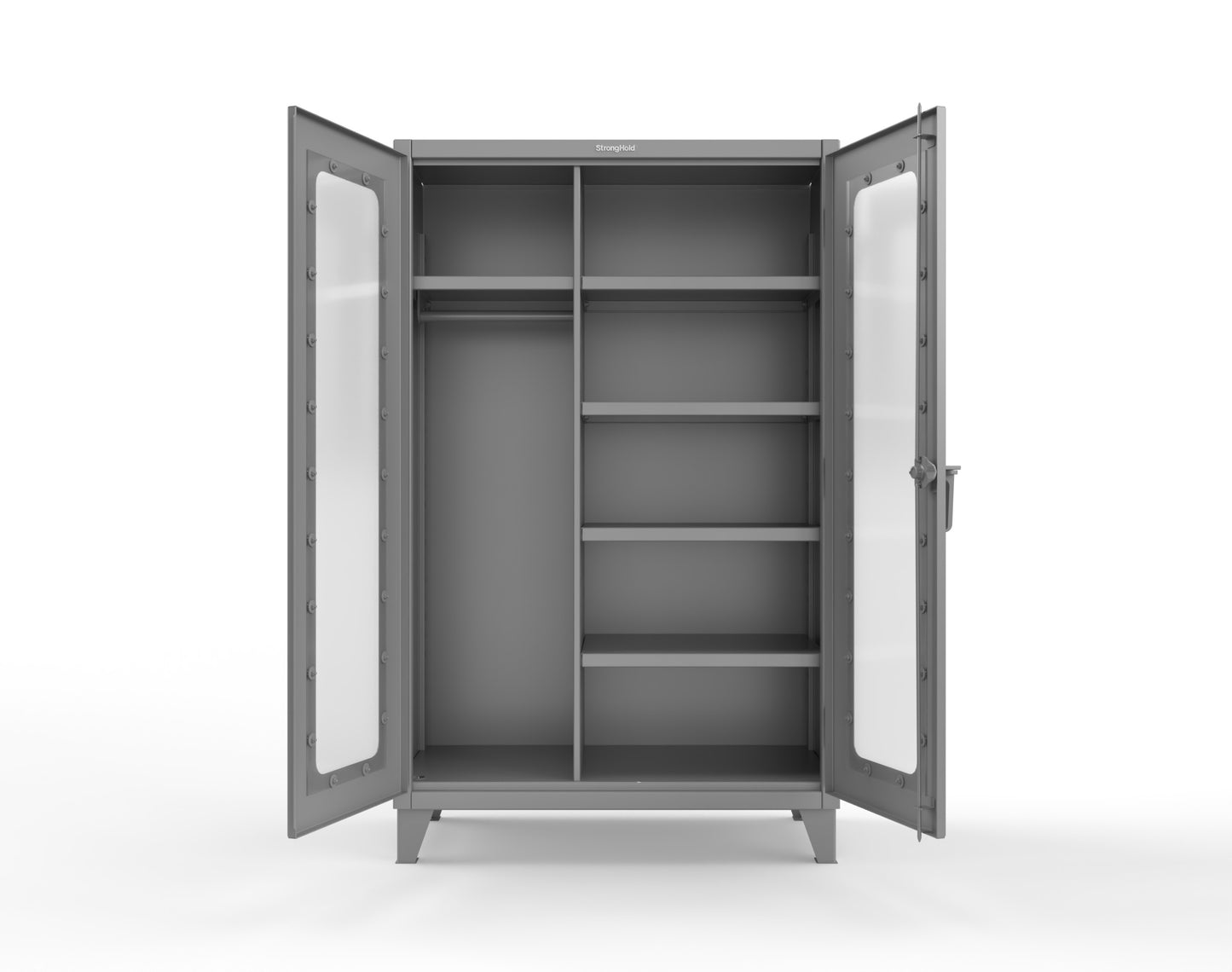 Extreme Duty 12 GA Clear View Uniform Cabinet with 5 Shelves - 48 In. W x 24 In. D x 78 In. H - 46-LD-W-245-7037