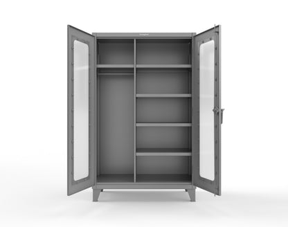Extreme Duty 12 GA Clear View Uniform Cabinet with 5 Shelves - 48 In. W x 24 In. D x 78 In. H - 46-LD-W-245-7037