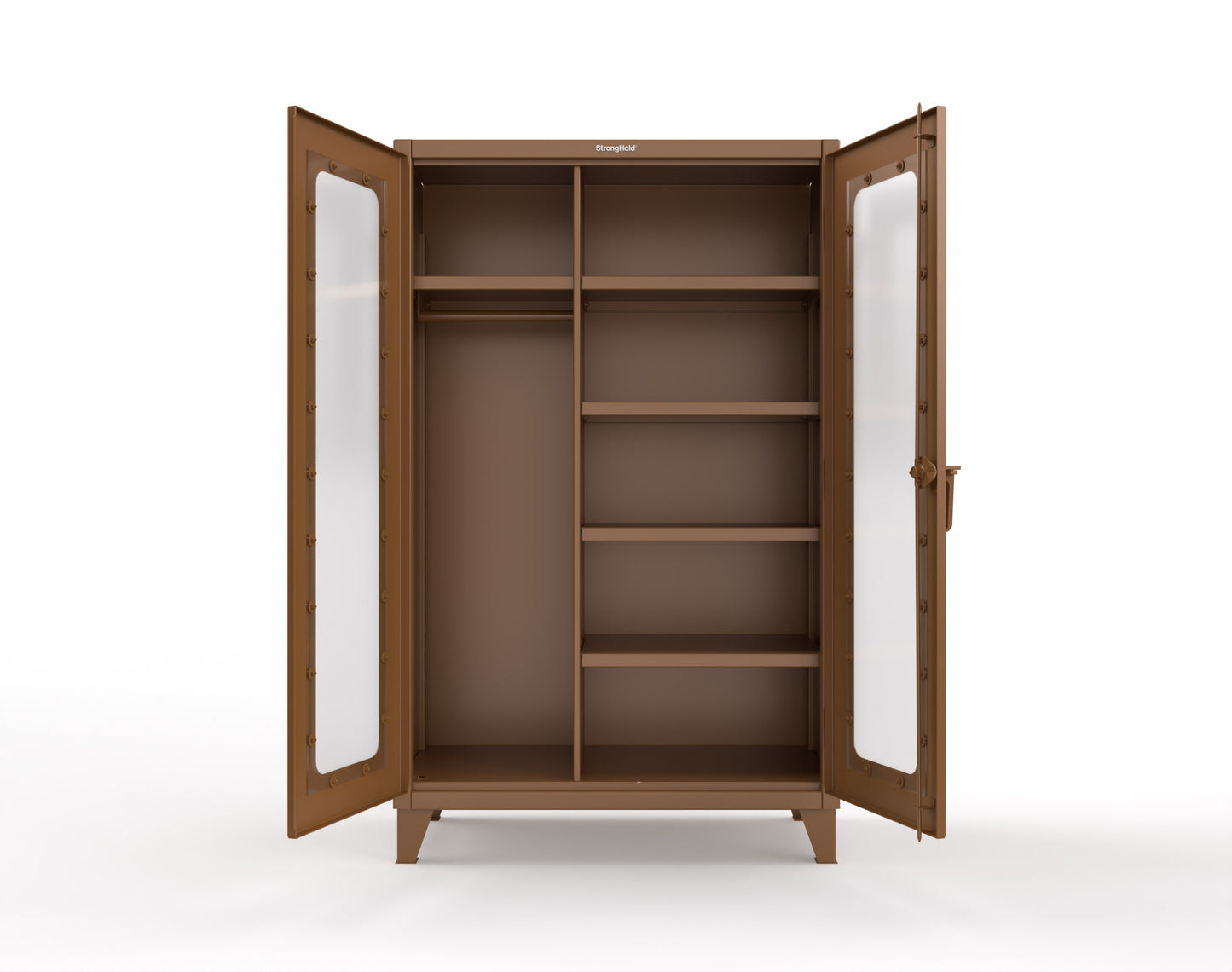 Extreme Duty 12 GA Clear View Uniform Cabinet with 5 Shelves - 48 In. W x 24 In. D x 78 In. H - 46-LD-W-245-8008