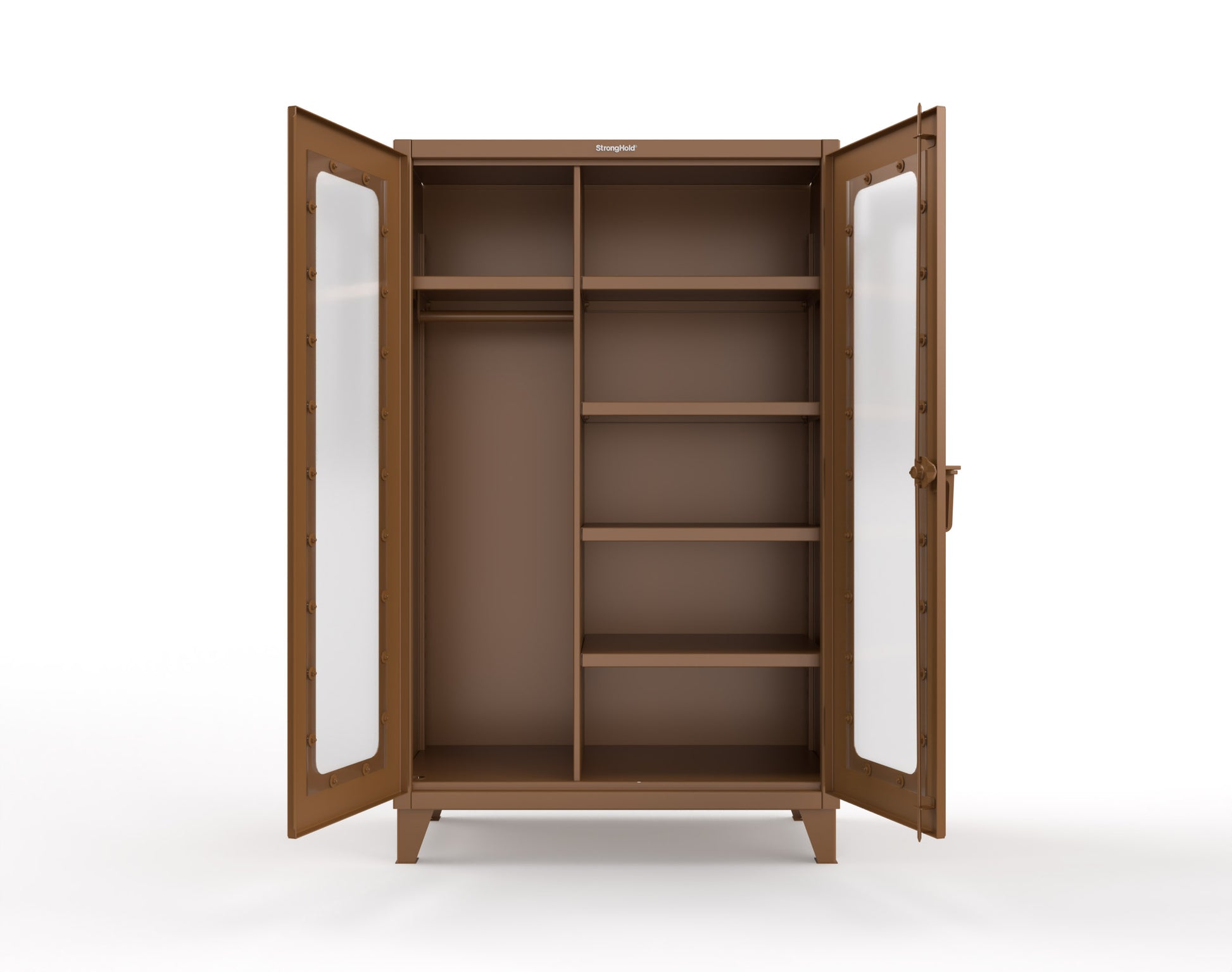 Extreme Duty 12 GA Clear View Uniform Cabinet with 5 Shelves - 48 In. W x 24 In. D x 78 In. H - 46-LD-W-245-8008
