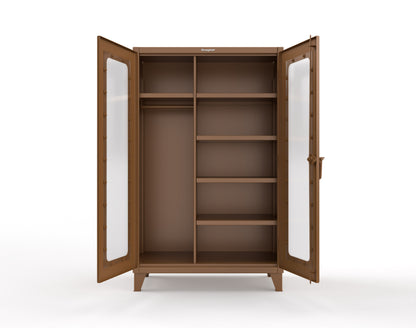 Extreme Duty 12 GA Clear View Uniform Cabinet with 5 Shelves - 48 In. W x 24 In. D x 78 In. H - 46-LD-W-245-8008