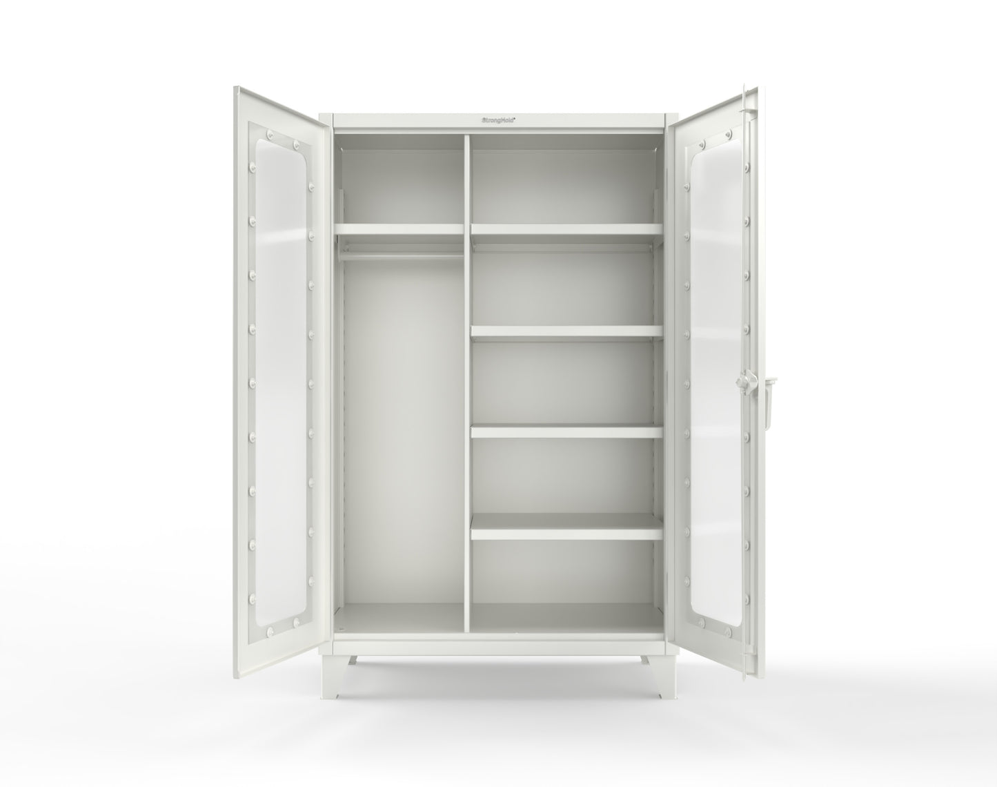Extreme Duty 12 GA Clear View Uniform Cabinet with 5 Shelves - 48 In. W x 24 In. D x 78 In. H - 46-LD-W-245-9003