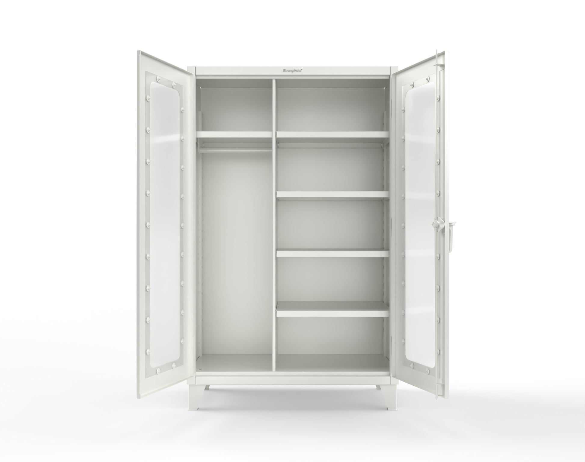 Extreme Duty 12 GA Clear View Uniform Cabinet with 5 Shelves - 48 In. W x 24 In. D x 78 In. H - 46-LD-W-245-9003