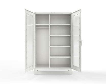 Extreme Duty 12 GA Clear View Uniform Cabinet with 5 Shelves - 48 In. W x 24 In. D x 78 In. H - 46-LD-W-245-9003