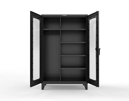 Extreme Duty 12 GA Clear View Uniform Cabinet with 5 Shelves - 48 In. W x 24 In. D x 78 In. H - 46-LD-W-245-9005