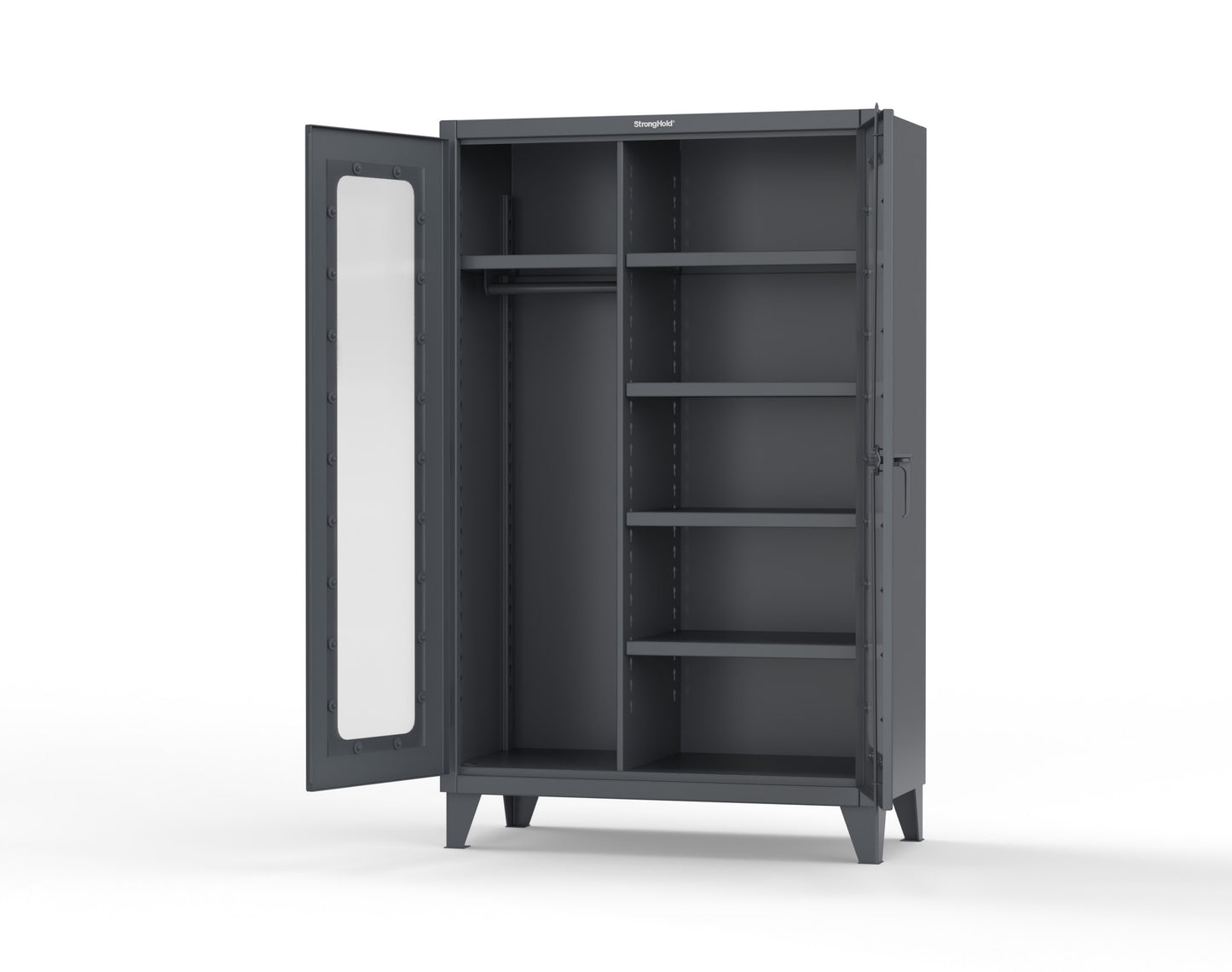 Extreme Duty 12 GA Clear View Uniform Cabinet with 5 Shelves - 48 In. W x 24 In. D x 78 In. H - 46-LD-W-245-7024