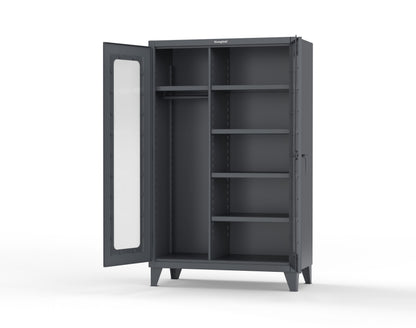 Extreme Duty 12 GA Clear View Uniform Cabinet with 5 Shelves - 48 In. W x 24 In. D x 78 In. H - 46-LD-W-245-7024