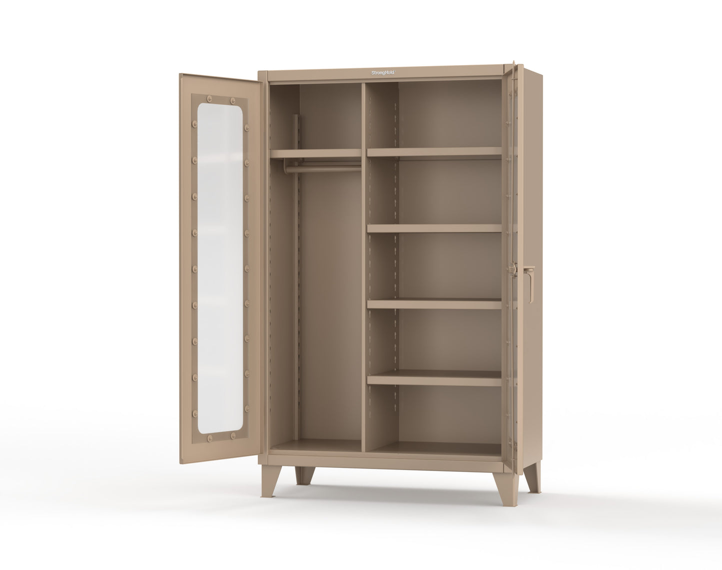 Extreme Duty 12 GA Clear View Uniform Cabinet with 5 Shelves - 48 In. W x 24 In. D x 78 In. H - 46-LD-W-245-1019