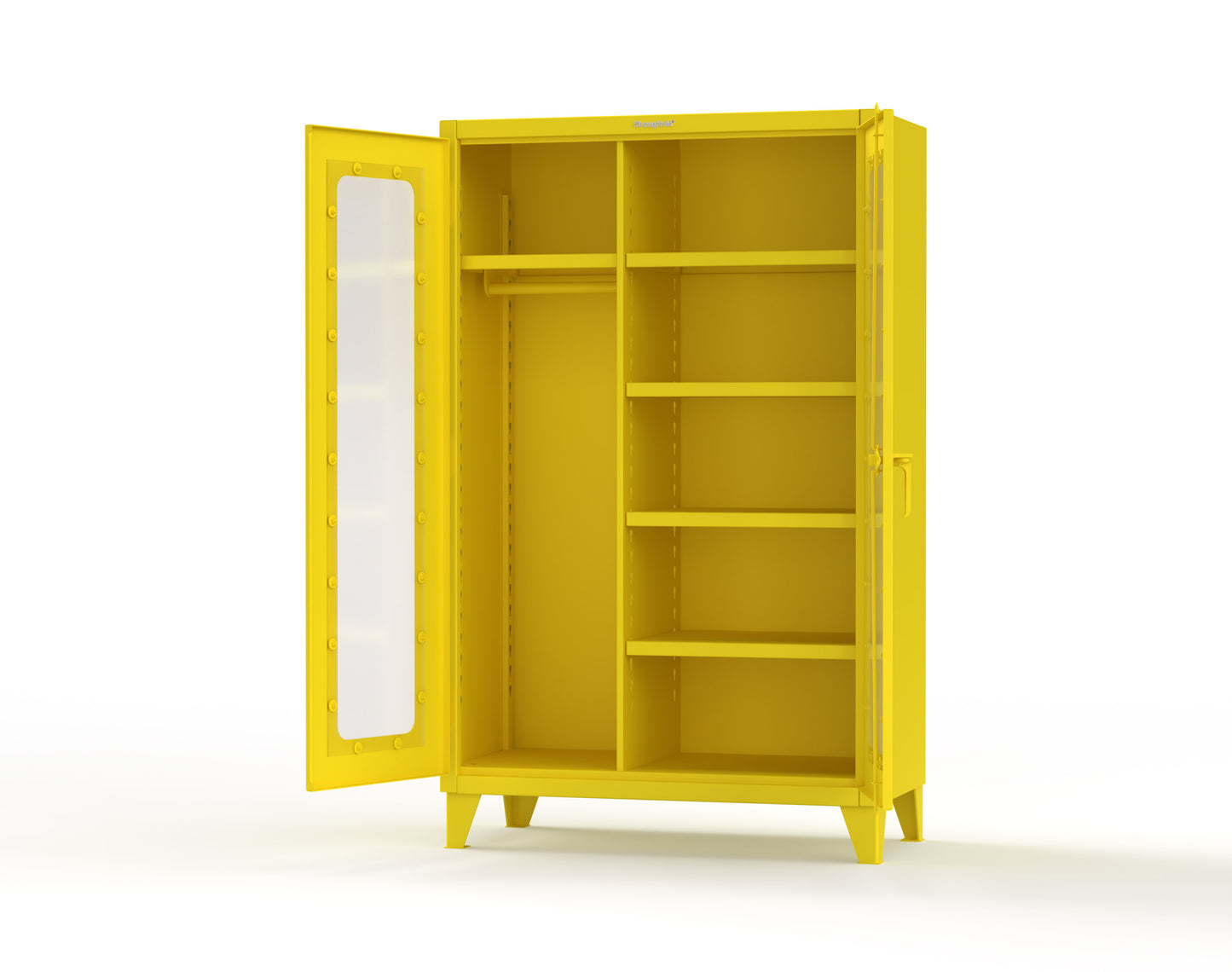 Extreme Duty 12 GA Clear View Uniform Cabinet with 5 Shelves - 48 In. W x 24 In. D x 78 In. H - 46-LD-W-245-1021