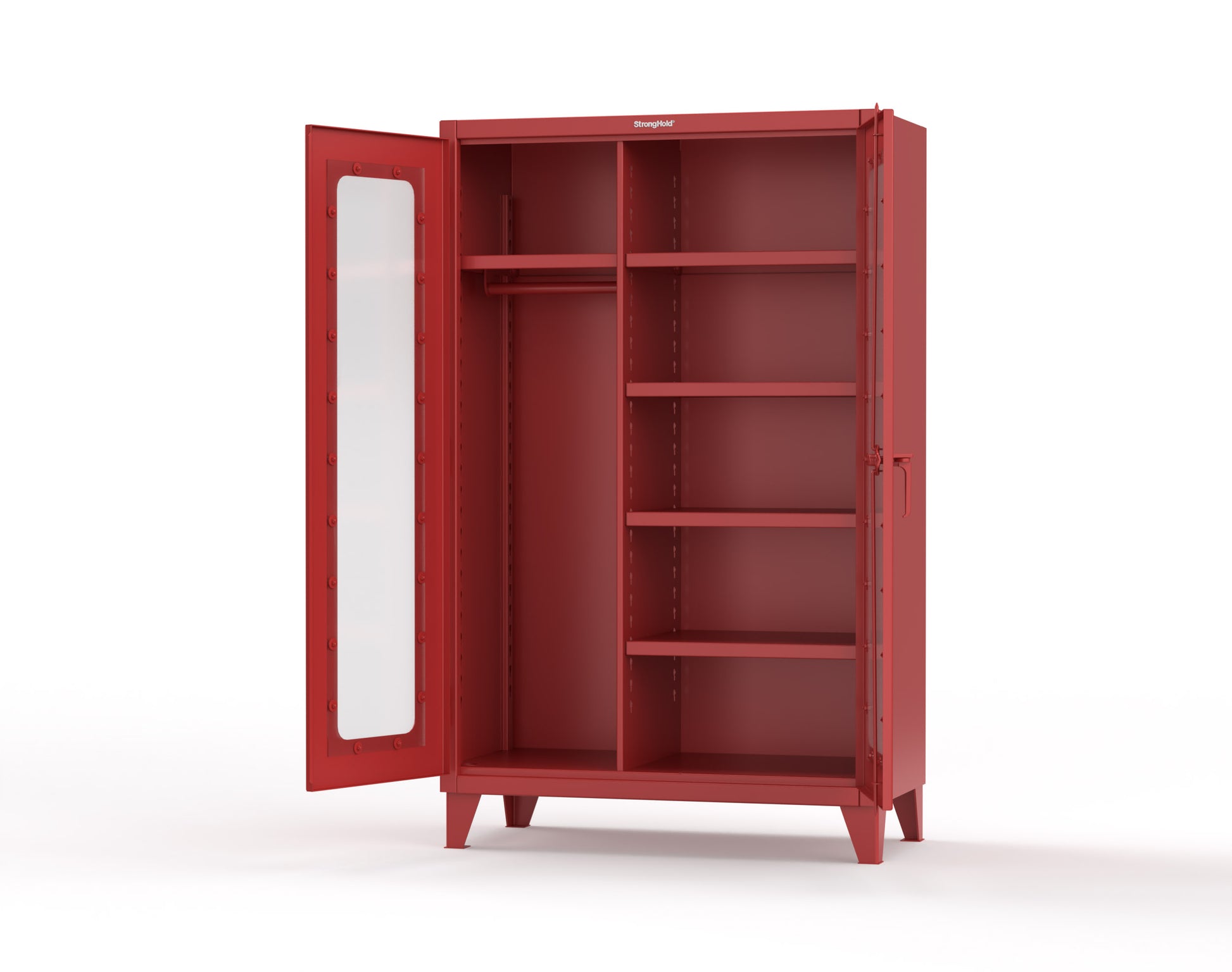 Extreme Duty 12 GA Clear View Uniform Cabinet with 5 Shelves - 48 In. W x 24 In. D x 78 In. H - 46-LD-W-245-3001