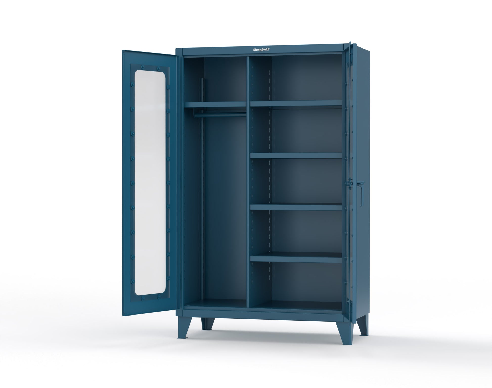 Extreme Duty 12 GA Clear View Uniform Cabinet with 5 Shelves - 48 In. W x 24 In. D x 78 In. H - 46-LD-W-245-5001