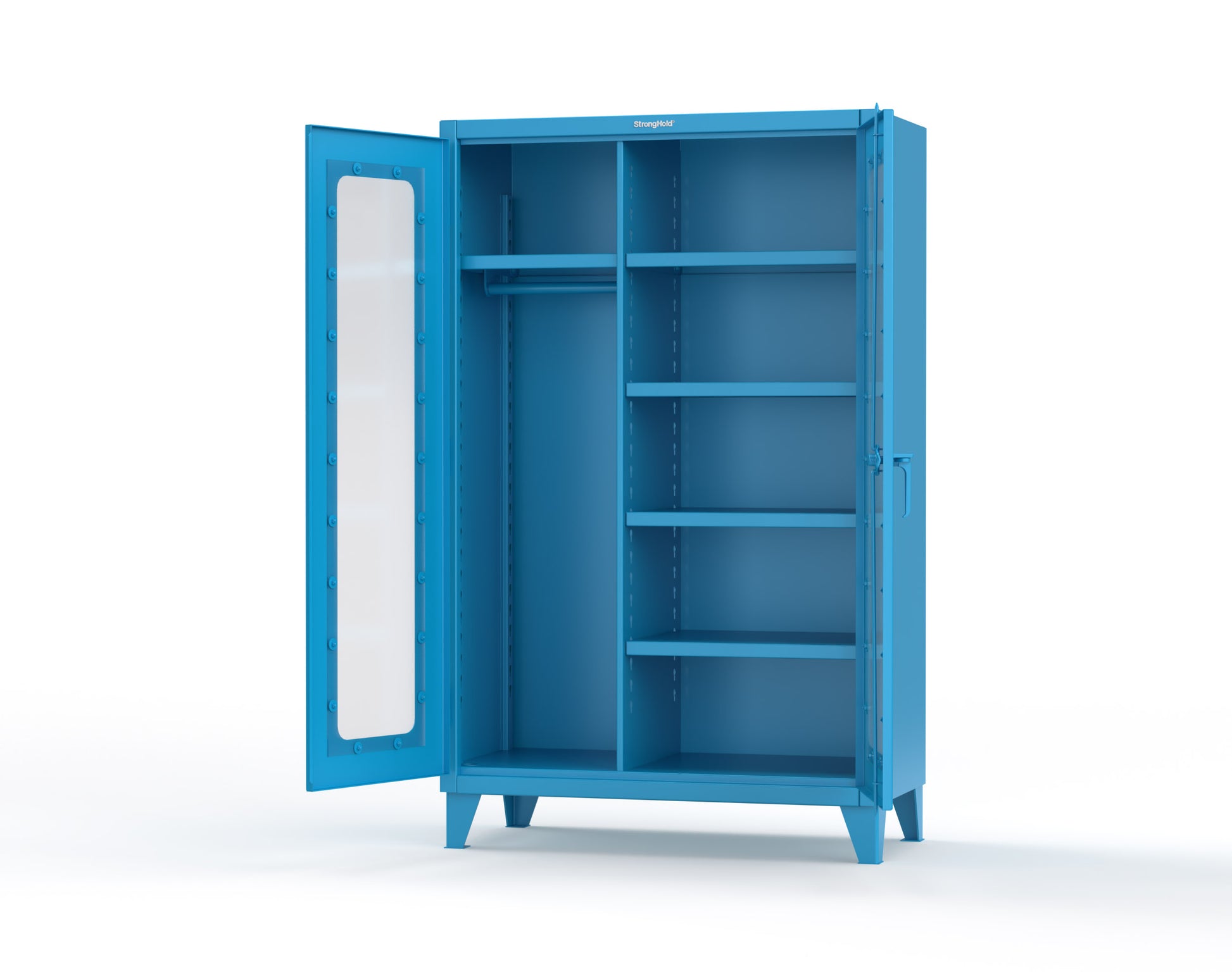 Extreme Duty 12 GA Clear View Uniform Cabinet with 5 Shelves - 48 In. W x 24 In. D x 78 In. H - 46-LD-W-245-5012