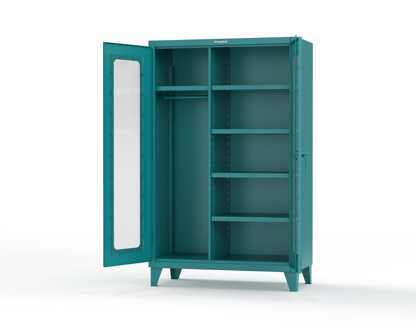 Extreme Duty 12 GA Clear View Uniform Cabinet with 5 Shelves - 48 In. W x 24 In. D x 78 In. H - 46-LD-W-245-5021