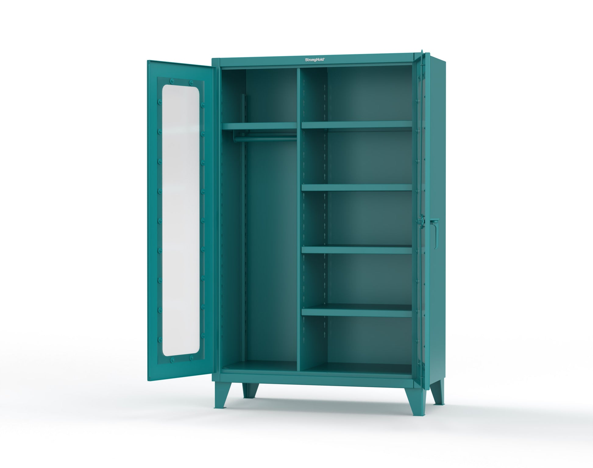 Extreme Duty 12 GA Clear View Uniform Cabinet with 5 Shelves - 48 In. W x 24 In. D x 78 In. H - 46-LD-W-245-5021