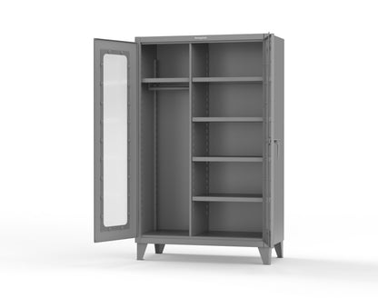 Extreme Duty 12 GA Clear View Uniform Cabinet with 5 Shelves - 48 In. W x 24 In. D x 78 In. H - 46-LD-W-245-7037