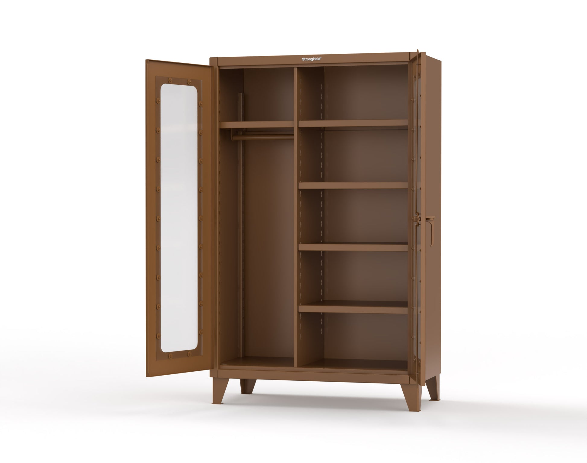 Extreme Duty 12 GA Clear View Uniform Cabinet with 5 Shelves - 48 In. W x 24 In. D x 78 In. H - 46-LD-W-245-8008