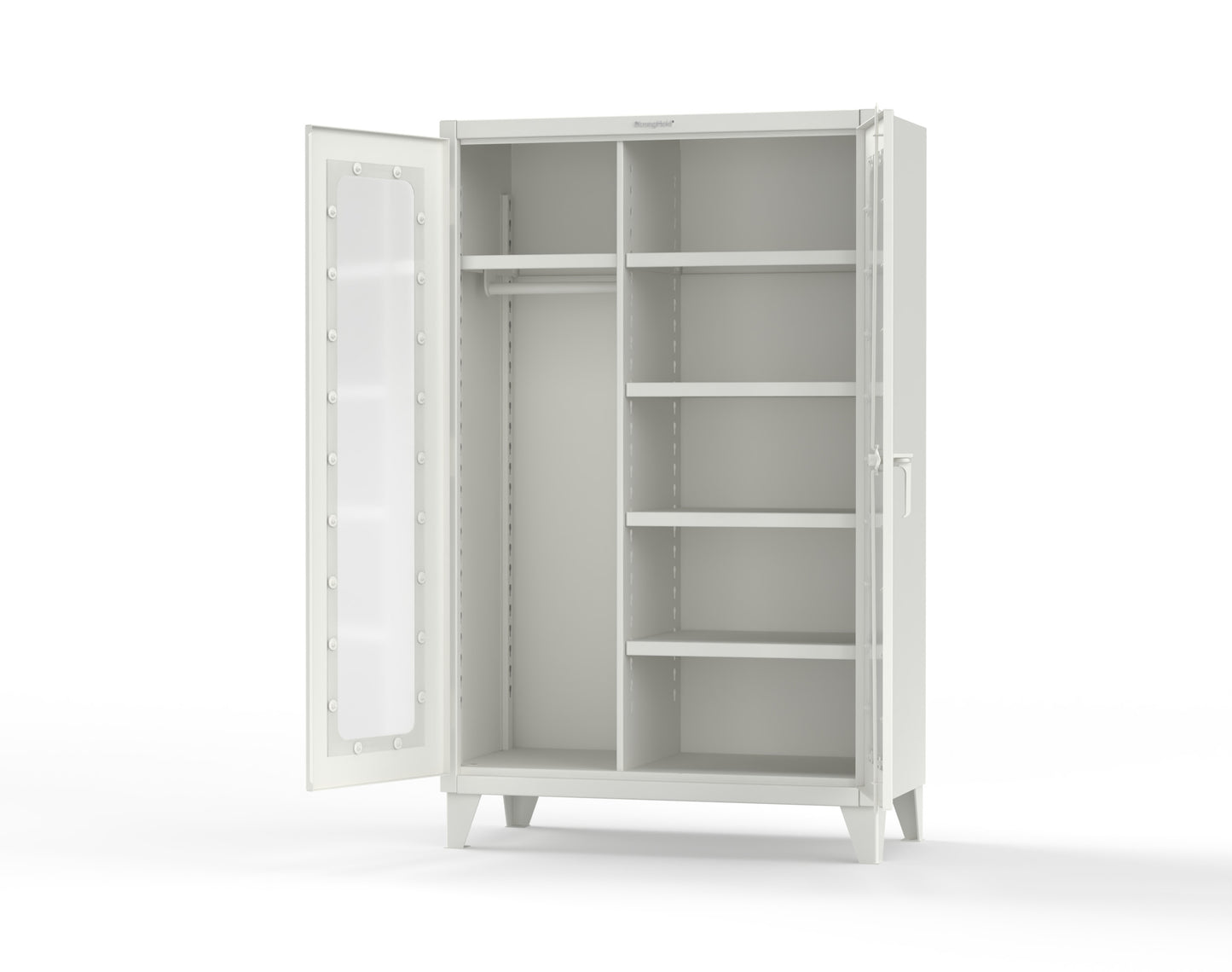 Extreme Duty 12 GA Clear View Uniform Cabinet with 5 Shelves - 48 In. W x 24 In. D x 78 In. H - 46-LD-W-245-9003