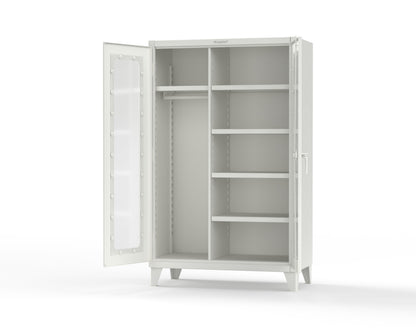 Extreme Duty 12 GA Clear View Uniform Cabinet with 5 Shelves - 48 In. W x 24 In. D x 78 In. H - 46-LD-W-245-9003