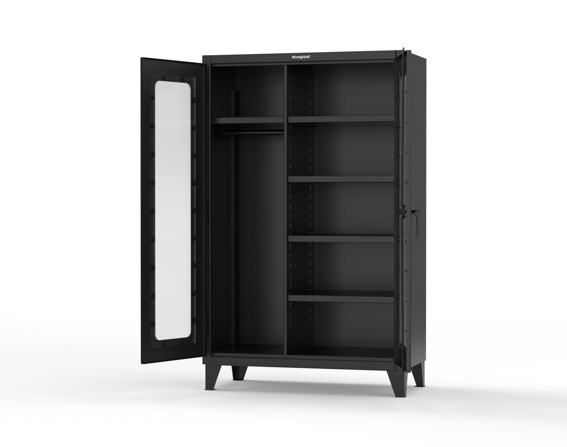 Extreme Duty 12 GA Clear View Uniform Cabinet with 5 Shelves - 48 In. W x 24 In. D x 78 In. H - 46-LD-W-245-9005