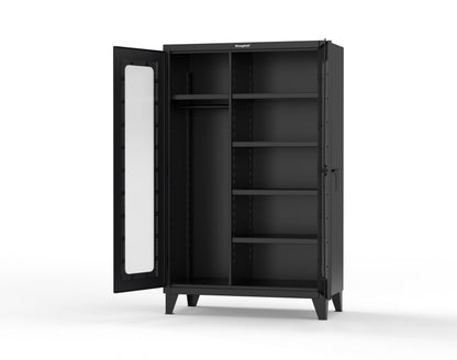 Extreme Duty 12 GA Clear View Uniform Cabinet with 5 Shelves - 48 In. W x 24 In. D x 78 In. H - 46-LD-W-245-9005