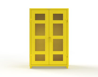 Extra Heavy Duty 14 GA Clear View Uniform Cabinet with Hanger Rod, 1 Shelf - 48 In. W x 24 In. D x 75 In. H - 46-LD-WR-241-L-1021