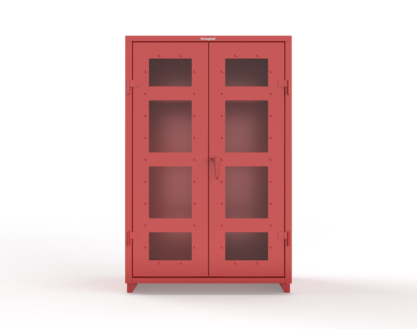 Extra Heavy Duty 14 GA Clear View Uniform Cabinet with Hanger Rod, 1 Shelf - 48 In. W x 24 In. D x 75 In. H - 46-LD-WR-241-L-3001