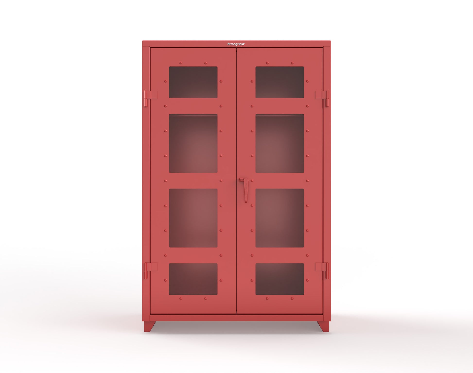 Extra Heavy Duty 14 GA Clear View Uniform Cabinet with Hanger Rod, 1 Shelf - 48 In. W x 24 In. D x 75 In. H - 46-LD-WR-241-L-3001