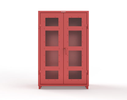 Extra Heavy Duty 14 GA Clear View Uniform Cabinet with Hanger Rod, 1 Shelf - 48 In. W x 24 In. D x 75 In. H - 46-LD-WR-241-L-3001