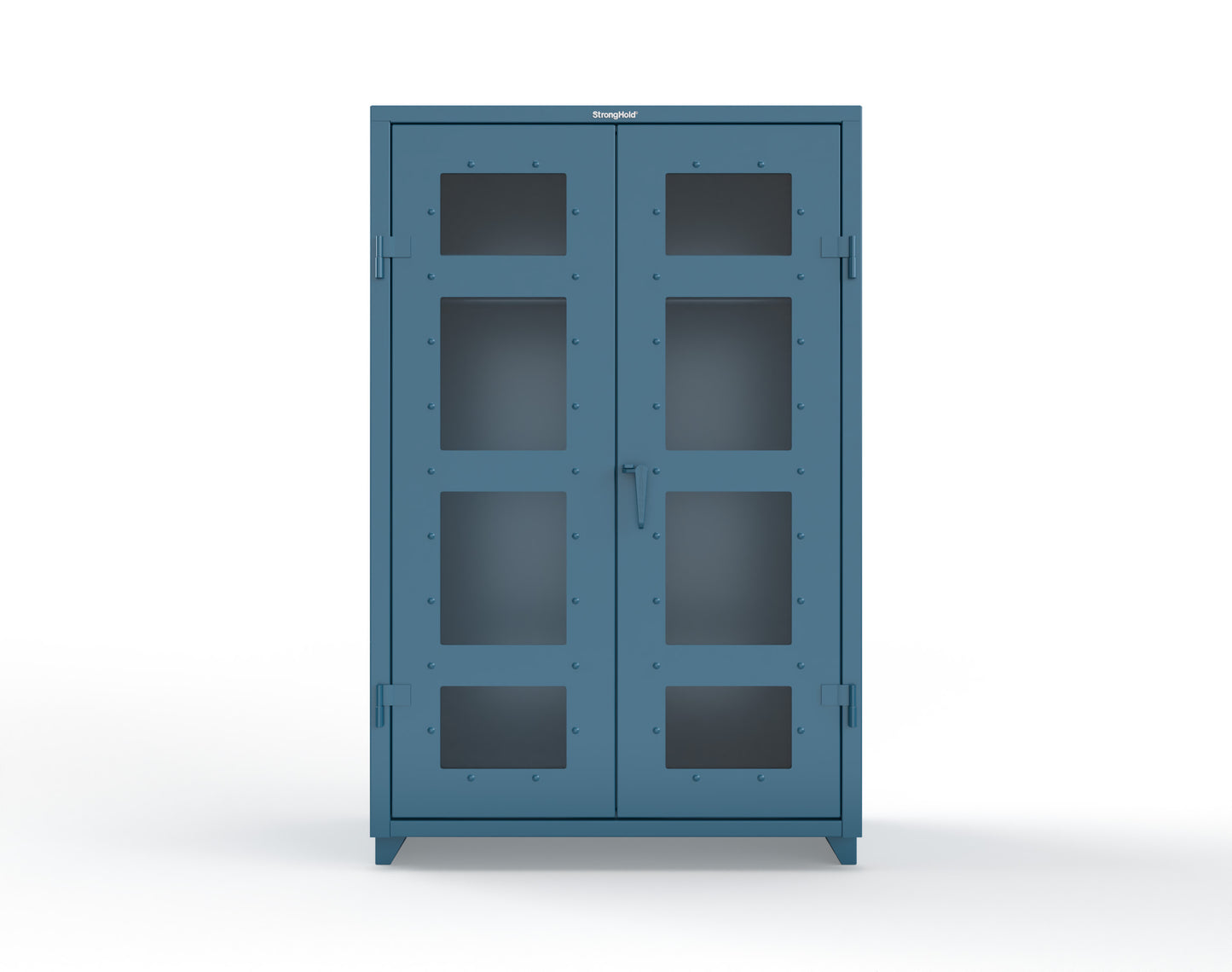 Extra Heavy Duty 14 GA Clear View Uniform Cabinet with Hanger Rod, 1 Shelf - 48 In. W x 24 In. D x 75 In. H - 46-LD-WR-241-L-5001