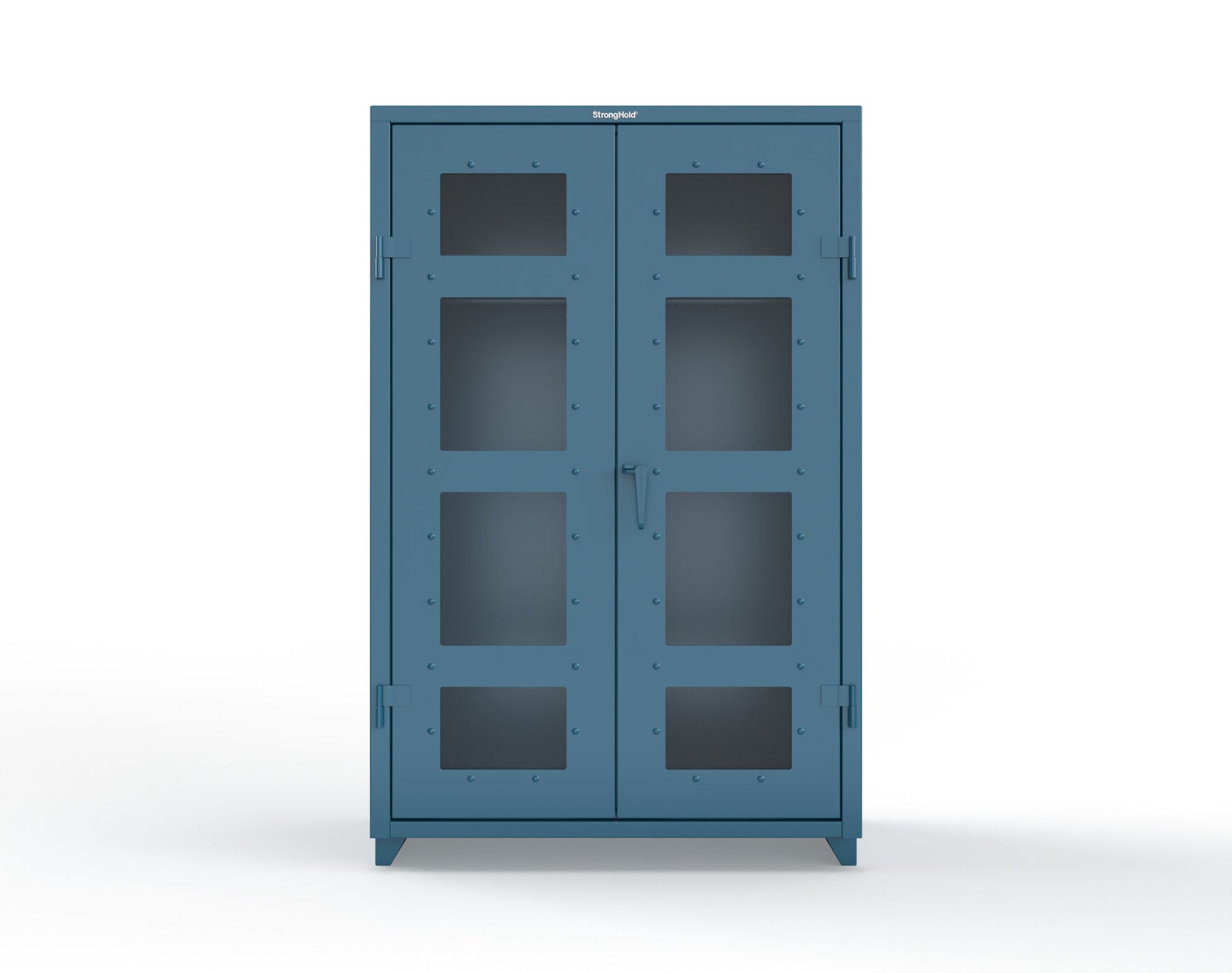 Extra Heavy Duty 14 GA Clear View Uniform Cabinet with Hanger Rod, 1 Shelf - 48 In. W x 24 In. D x 75 In. H - 46-LD-WR-241-L-5001