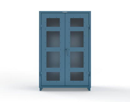 Extra Heavy Duty 14 GA Clear View Uniform Cabinet with Hanger Rod, 1 Shelf - 48 In. W x 24 In. D x 75 In. H - 46-LD-WR-241-L-5001