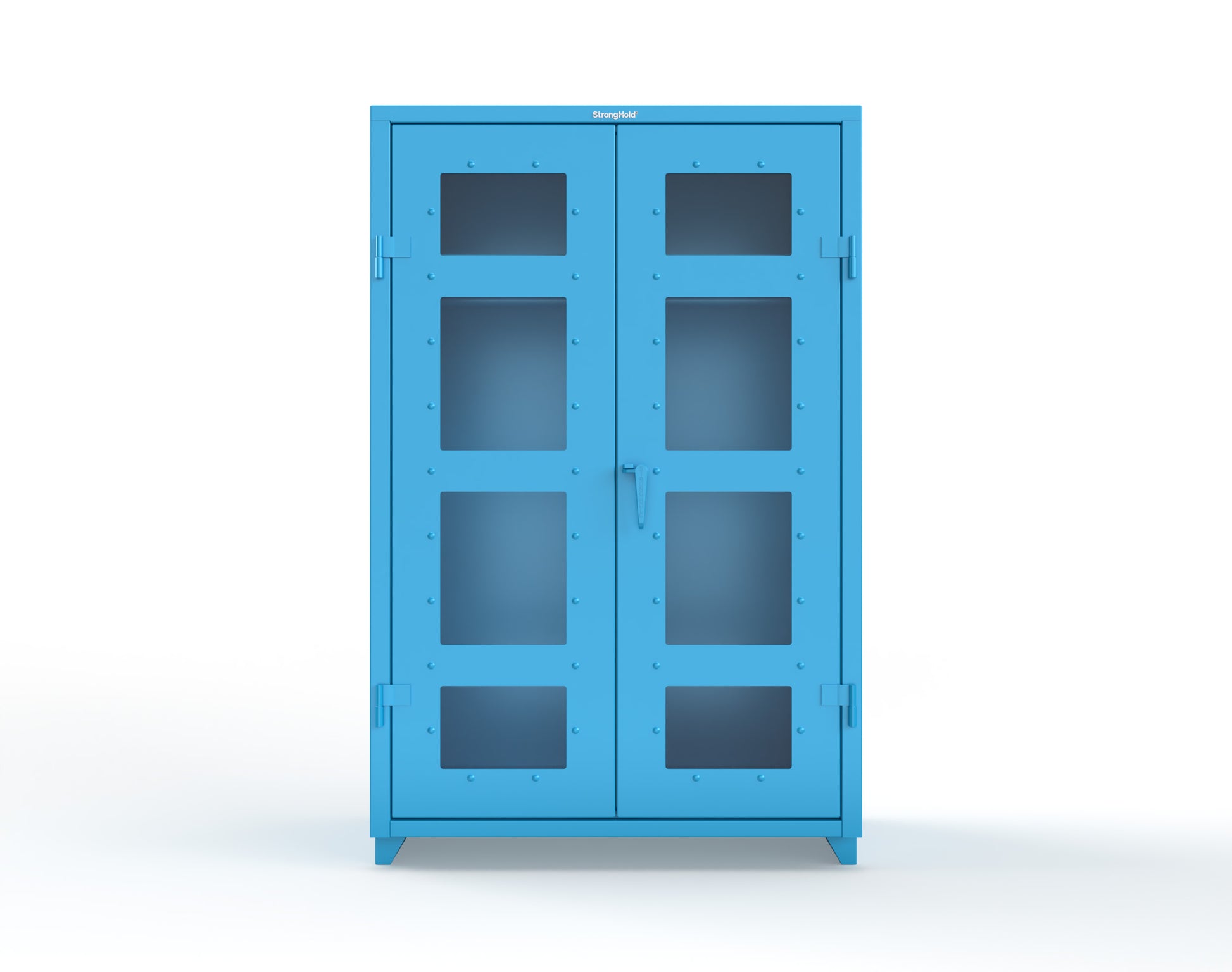 Extra Heavy Duty 14 GA Clear View Uniform Cabinet with Hanger Rod, 1 Shelf - 48 In. W x 24 In. D x 75 In. H - 46-LD-WR-241-L-5012