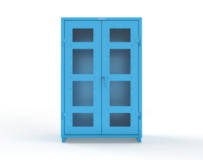Extra Heavy Duty 14 GA Clear View Uniform Cabinet with Hanger Rod, 1 Shelf - 48 In. W x 24 In. D x 75 In. H - 46-LD-WR-241-L-5012
