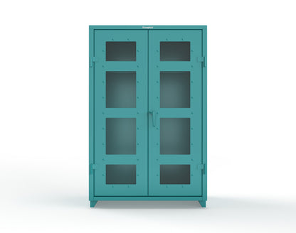 Extra Heavy Duty 14 GA Clear View Uniform Cabinet with Hanger Rod, 1 Shelf - 48 In. W x 24 In. D x 75 In. H - 46-LD-WR-241-L-5021
