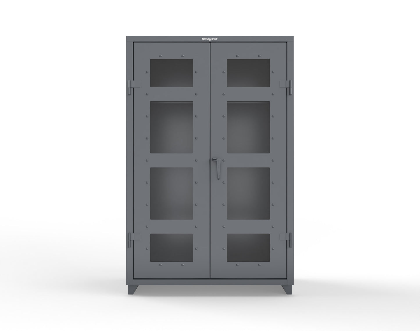 Extra Heavy Duty 14 GA Clear View Uniform Cabinet with Hanger Rod, 1 Shelf - 48 In. W x 24 In. D x 75 In. H - 46-LD-WR-241-L-7024