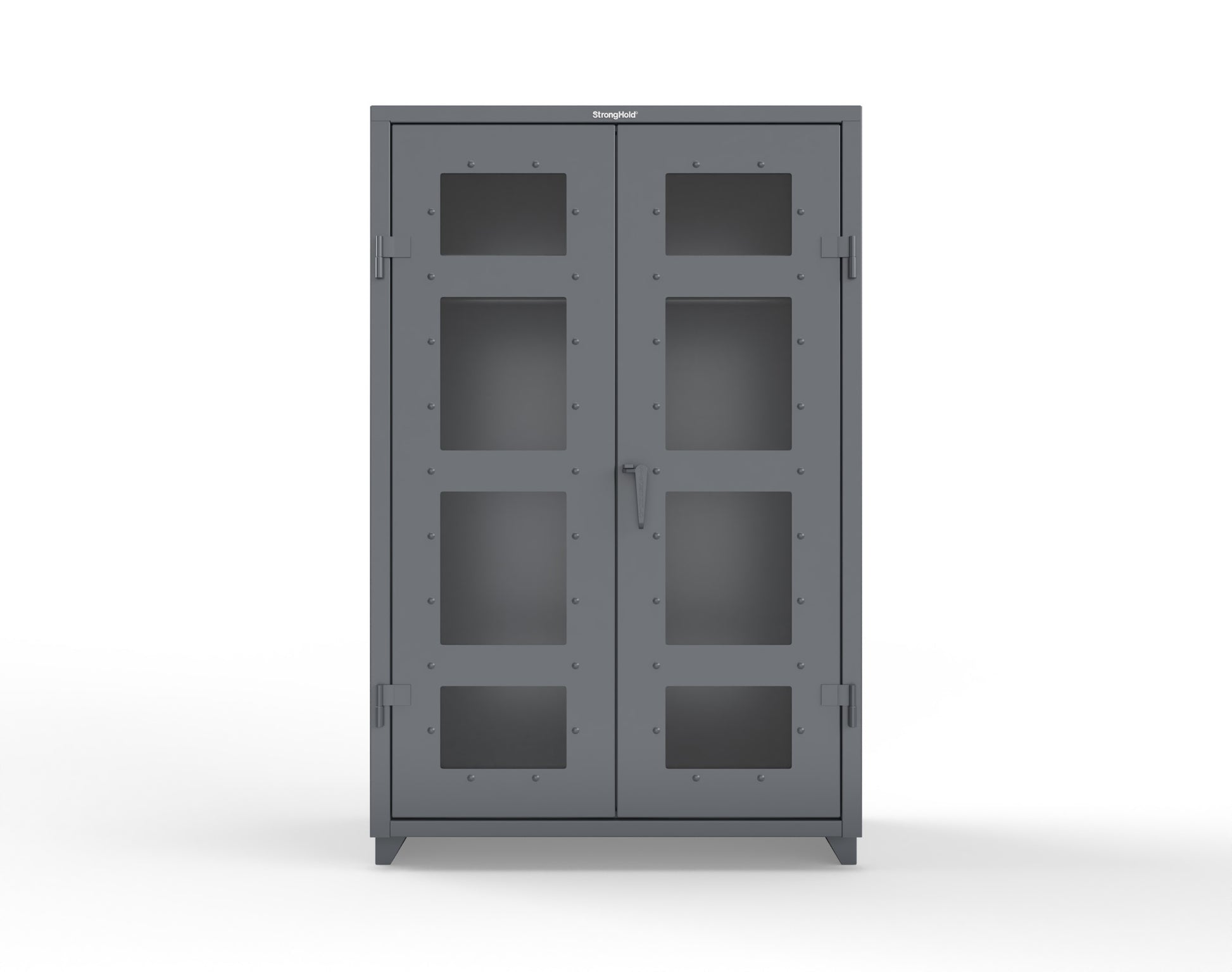 Extra Heavy Duty 14 GA Clear View Uniform Cabinet with Hanger Rod, 1 Shelf - 48 In. W x 24 In. D x 75 In. H - 46-LD-WR-241-L-7024