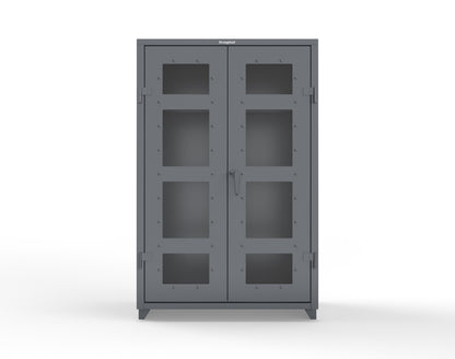 Extra Heavy Duty 14 GA Clear View Uniform Cabinet with Hanger Rod, 1 Shelf - 48 In. W x 24 In. D x 75 In. H - 46-LD-WR-241-L-7024