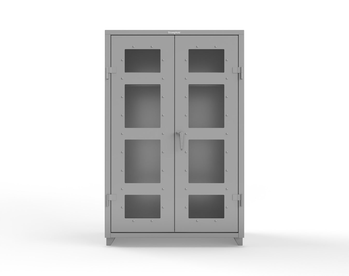 Extra Heavy Duty 14 GA Clear View Uniform Cabinet with Hanger Rod, 1 Shelf - 48 In. W x 24 In. D x 75 In. H - 46-LD-WR-241-L-7037