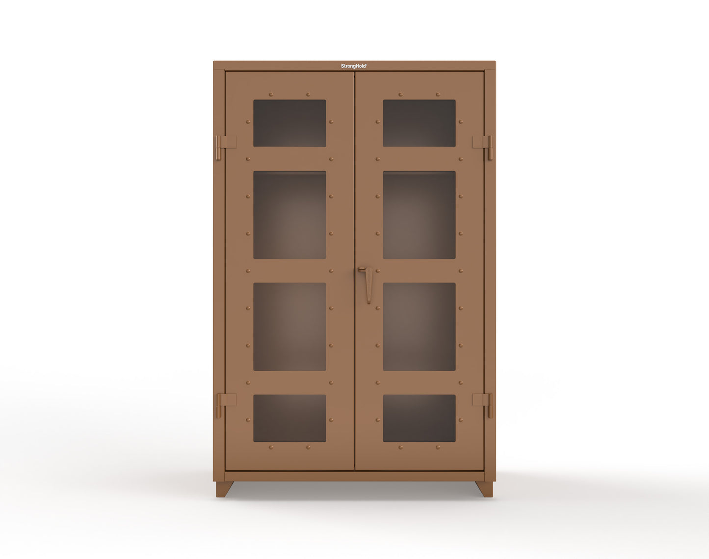 Extra Heavy Duty 14 GA Clear View Uniform Cabinet with Hanger Rod, 1 Shelf - 48 In. W x 24 In. D x 75 In. H - 46-LD-WR-241-L-8008