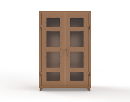 Extra Heavy Duty 14 GA Clear View Uniform Cabinet with Hanger Rod, 1 Shelf - 48 In. W x 24 In. D x 75 In. H - 46-LD-WR-241-L-8008